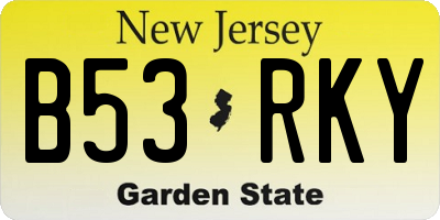 NJ license plate B53RKY