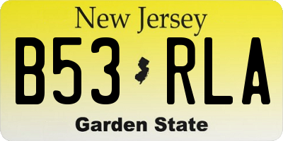 NJ license plate B53RLA