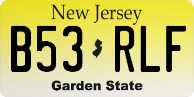 NJ license plate B53RLF