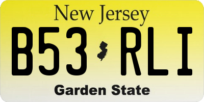 NJ license plate B53RLI