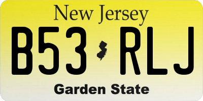NJ license plate B53RLJ