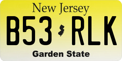 NJ license plate B53RLK