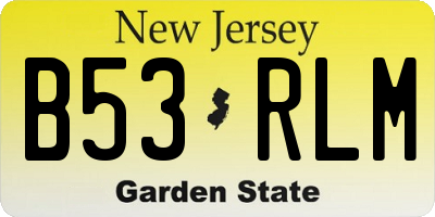 NJ license plate B53RLM
