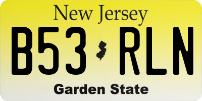 NJ license plate B53RLN