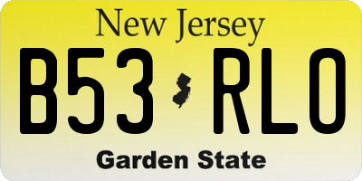 NJ license plate B53RLO