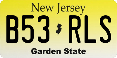 NJ license plate B53RLS
