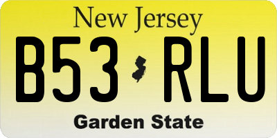 NJ license plate B53RLU