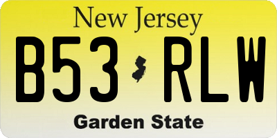 NJ license plate B53RLW