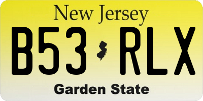 NJ license plate B53RLX