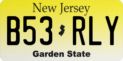 NJ license plate B53RLY