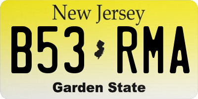 NJ license plate B53RMA