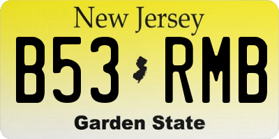 NJ license plate B53RMB