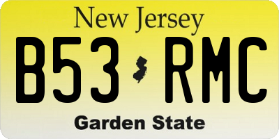 NJ license plate B53RMC