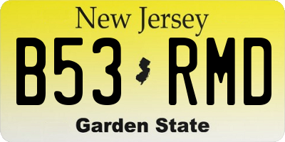 NJ license plate B53RMD