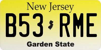 NJ license plate B53RME