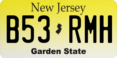NJ license plate B53RMH