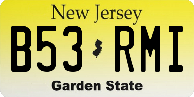 NJ license plate B53RMI