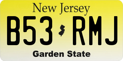 NJ license plate B53RMJ