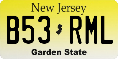 NJ license plate B53RML