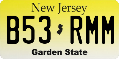 NJ license plate B53RMM