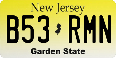 NJ license plate B53RMN