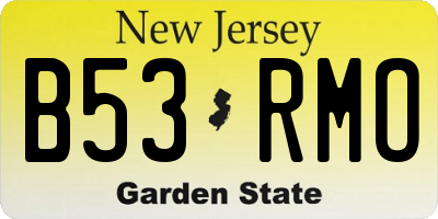 NJ license plate B53RMO