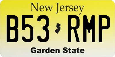 NJ license plate B53RMP