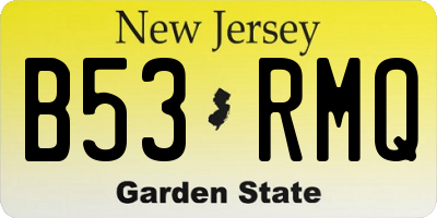 NJ license plate B53RMQ