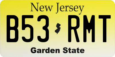 NJ license plate B53RMT