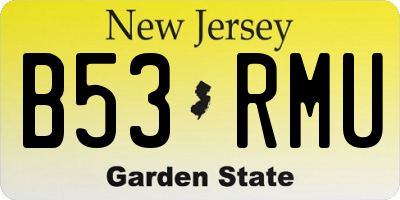 NJ license plate B53RMU