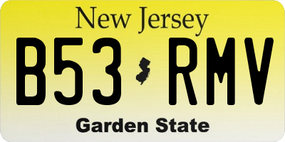 NJ license plate B53RMV