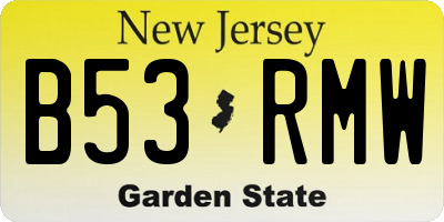 NJ license plate B53RMW