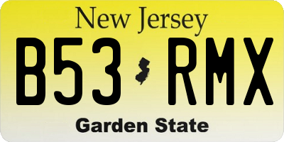 NJ license plate B53RMX
