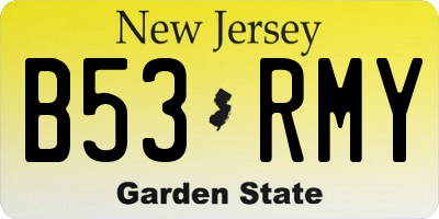 NJ license plate B53RMY