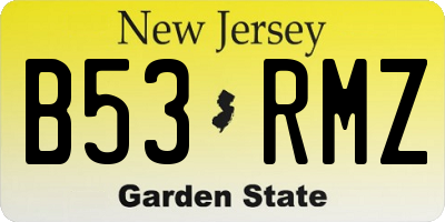 NJ license plate B53RMZ