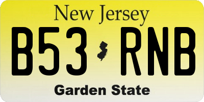 NJ license plate B53RNB