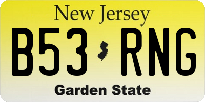 NJ license plate B53RNG
