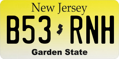 NJ license plate B53RNH