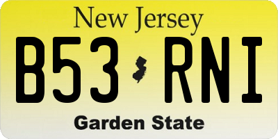NJ license plate B53RNI