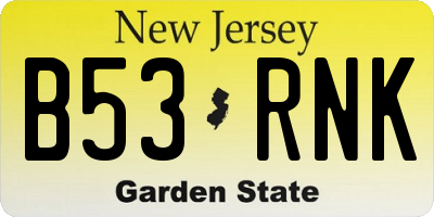 NJ license plate B53RNK