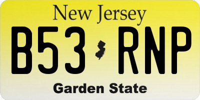 NJ license plate B53RNP