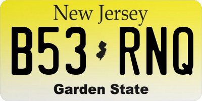 NJ license plate B53RNQ