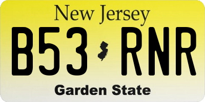 NJ license plate B53RNR