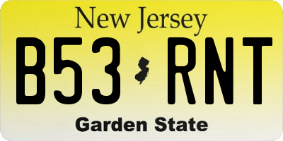 NJ license plate B53RNT