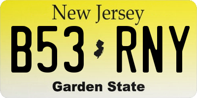NJ license plate B53RNY