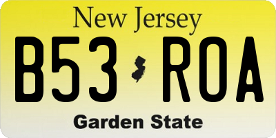 NJ license plate B53ROA