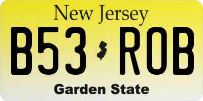 NJ license plate B53ROB