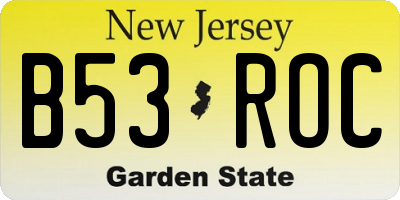 NJ license plate B53ROC