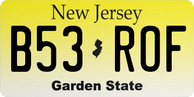 NJ license plate B53ROF