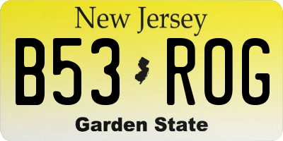 NJ license plate B53ROG